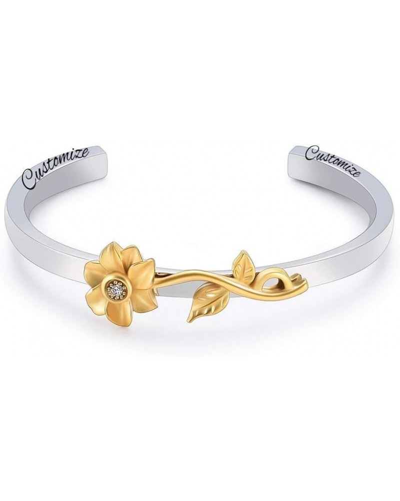 Cremation Jewelry Sunflower Urn Bracelet for Women Stainless Steel Daisy Flower Urn Bangle Bracelets Women Ashes Jewelry Cust...