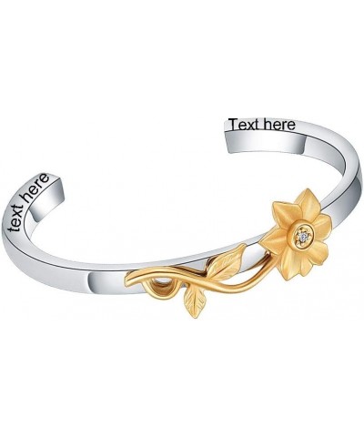 Cremation Jewelry Sunflower Urn Bracelet for Women Stainless Steel Daisy Flower Urn Bangle Bracelets Women Ashes Jewelry Cust...