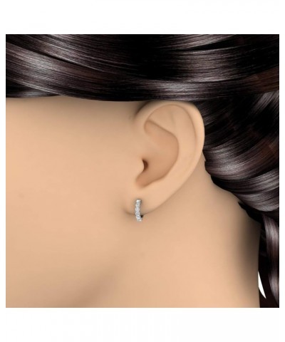 3/4 Carat Diamond Hoop Huggies Earrings in 14K Gold or Platinum (I1-I2 Clarity) Platinum $250.80 Earrings