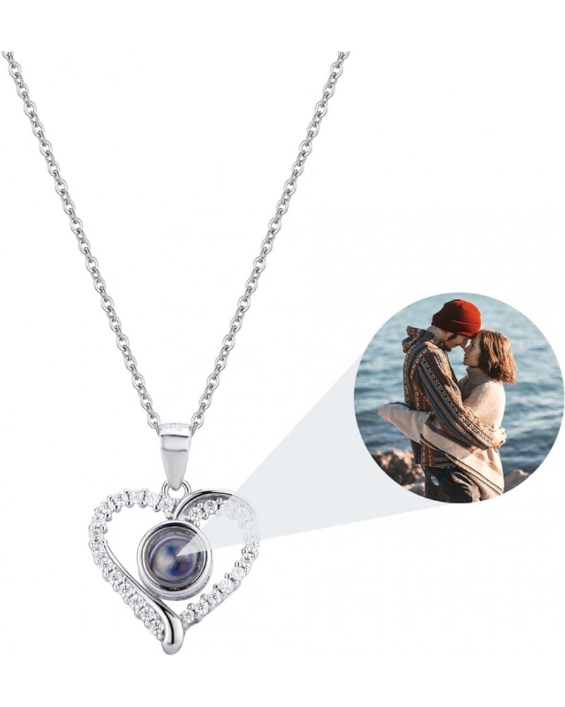 Heart Necklace With Picture Inside, Picture Necklace Personalized Photo, Photo Projection Necklace 925 Sterling Silver Custom...