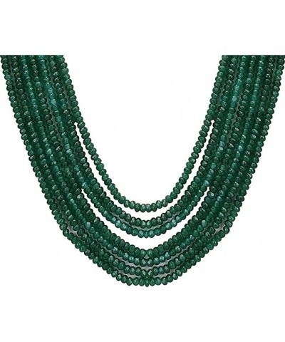 Sana Gems Green Colour Onyx Cut Rounds Emerald Jade Semi Precious Gemstone Beads Handcrafted 17 inches Layer Necklace for Wom...