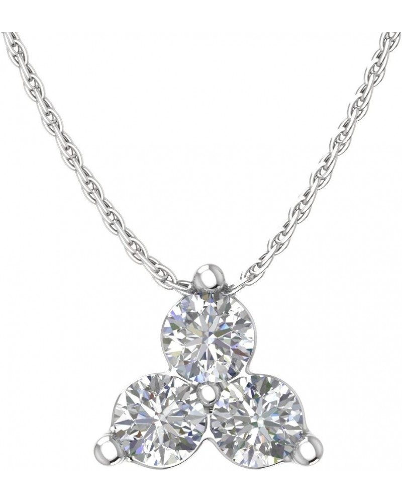 0.30 Carat 3-Stone Diamond Pendant Necklace in 10K Solid Gold White Gold $94.35 Necklaces