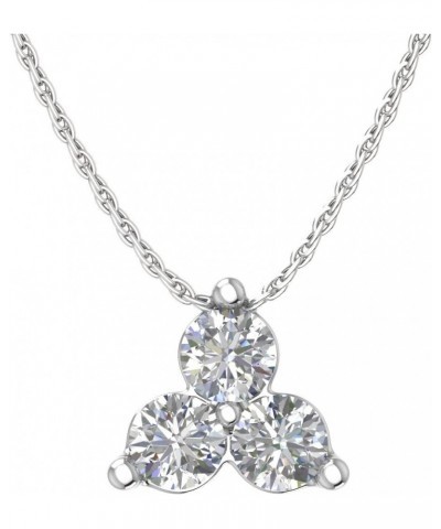 0.30 Carat 3-Stone Diamond Pendant Necklace in 10K Solid Gold White Gold $94.35 Necklaces