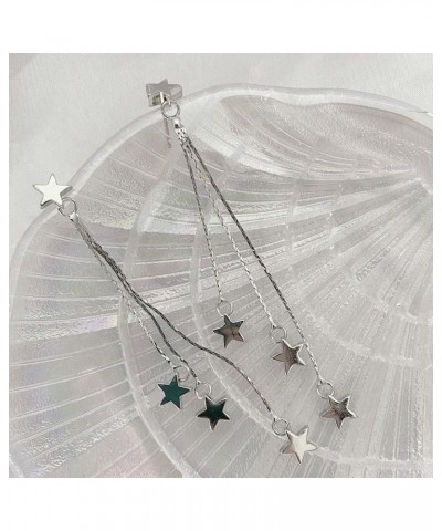 Temperament Long Star Tassel Drop Dangle Earrings for Women Five-Pointed Star Stud Earrings for Girls Shiny Starlight Hollow ...