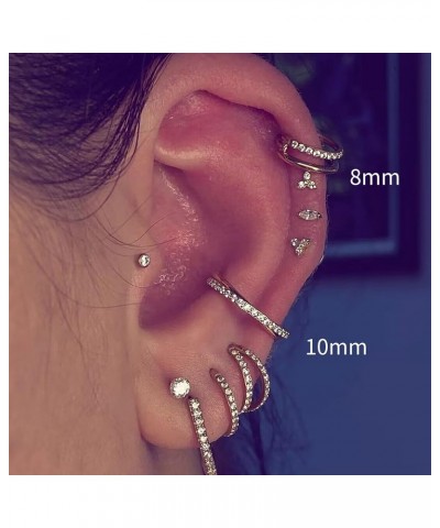 Cartilage Earring Hoop for Conch Helix 16G 8mm 10mm 12mm, ASTM F136 Titanium Piercing jewelry for Women & Men, Body Implant G...