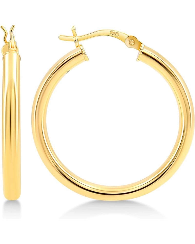 3mm Click Top Tube Hoop Earrings 925 High Polish, 5 Sizes 30mm Yellow Gold $15.30 Others