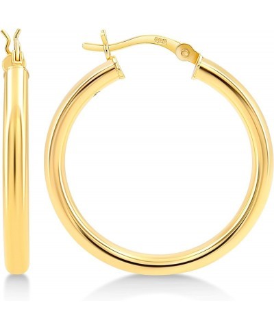 3mm Click Top Tube Hoop Earrings 925 High Polish, 5 Sizes 30mm Yellow Gold $15.30 Others