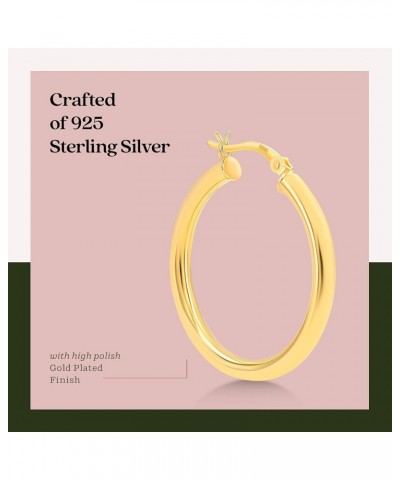 3mm Click Top Tube Hoop Earrings 925 High Polish, 5 Sizes 30mm Yellow Gold $15.30 Others