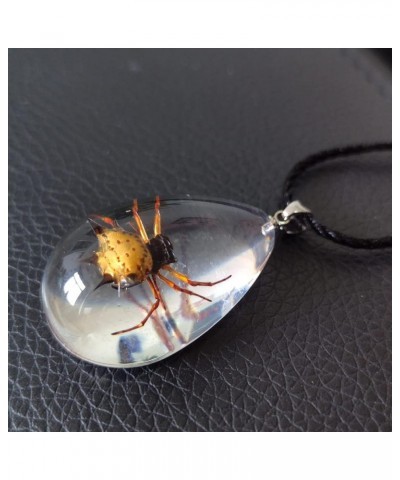 Resin Black Scorpion Necklace for Women Men Real Scorpion Sample Inserted Inside Resin Oval Transparent Pendant Holiday or Bi...