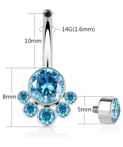 14G Titanium Belly Button Rings Cube Zircon Belly Navel Ring Internally Threaded Belly Button Jewelry Vch Navel Jewelry Vch N...