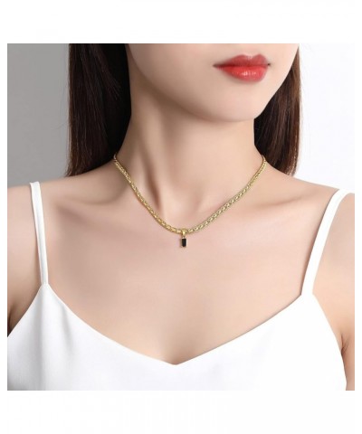 18K Gold Filled Vintage Choker Necklaces for Women Waterproof Gold Choker Necklace Anti Tarnish Gemstone Zircon Rectangle Pen...