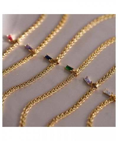 18K Gold Filled Vintage Choker Necklaces for Women Waterproof Gold Choker Necklace Anti Tarnish Gemstone Zircon Rectangle Pen...