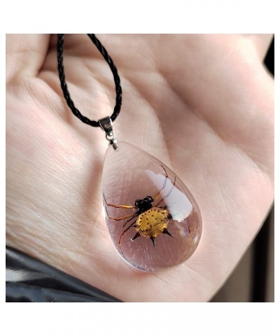 Resin Black Scorpion Necklace for Women Men Real Scorpion Sample Inserted Inside Resin Oval Transparent Pendant Holiday or Bi...