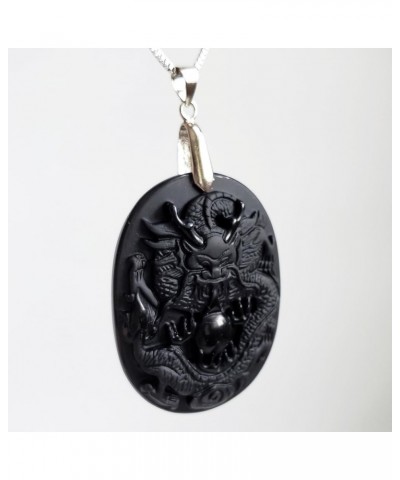 Chinese Zodiac Necklace Pendant Made of Obsidian Gemstone: Horoscope Animal/Sign Amulet Dragon-Lucky $13.05 Pendants