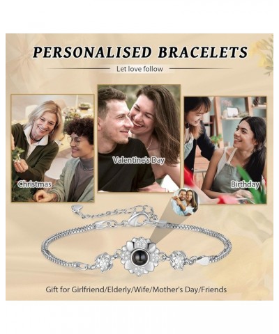 Personalized Photo Bracelets with Picture Inside for Women Men Couples Matching Bracelets Custom Valentines Day Gifts for Gir...