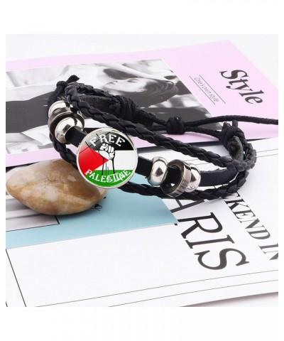 Palestine Bracelet for Women Free Palestine Wristband Bracelet Stand with Palestine Bracelet Stackable Braid Bracelet Jewelry...