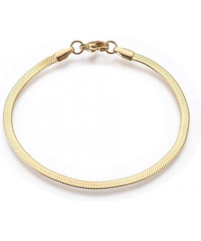 Stainless Steel Herringbone Chain Bracelet Lobster Silver Gold 7.2" 3mm P244 Gold $7.00 Bracelets