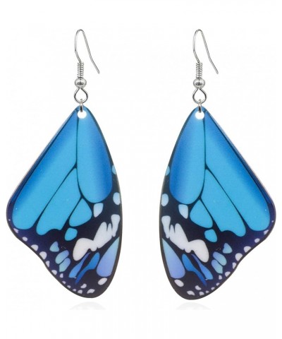 Cute Colorful Alloy Acrylic Butterfly Wing Dangle Earring Unique Geometric Design For Women And Girls blue $5.93 Earrings