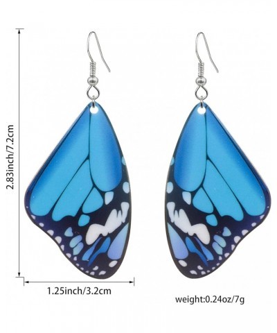 Cute Colorful Alloy Acrylic Butterfly Wing Dangle Earring Unique Geometric Design For Women And Girls blue $5.93 Earrings