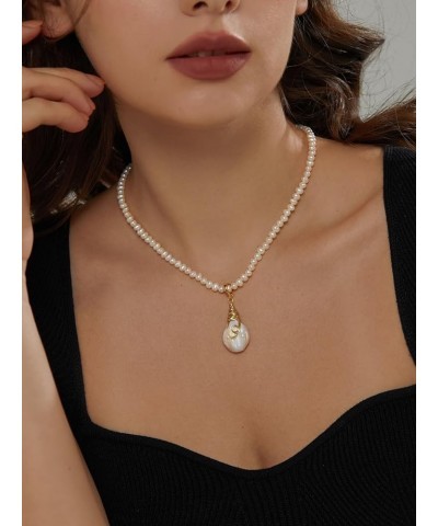 Freshwater 25-30mm Chunky Baroque Pearl Pendant Drop Necklace for Women 14k Gold plated White Cultured Keshi Pearl Necklaces ...