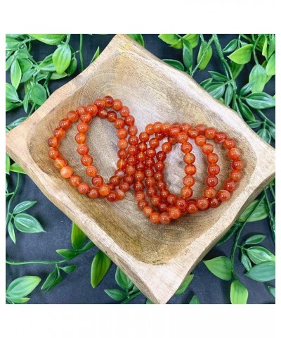 8mm Natural Round Gemstone Energy Power Crystal Beads Handmade Elastic Stretch Unisex Bracelet One Size Fits All carnelian $8...