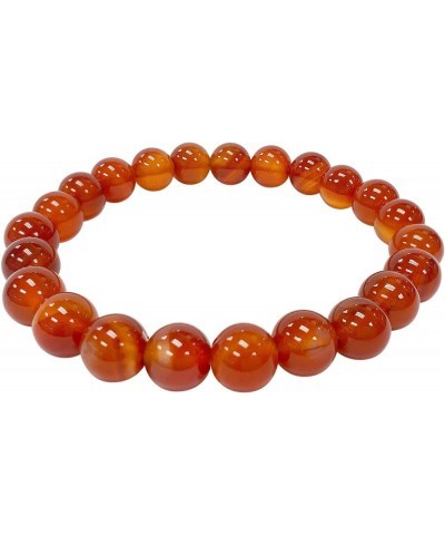 8mm Natural Round Gemstone Energy Power Crystal Beads Handmade Elastic Stretch Unisex Bracelet One Size Fits All carnelian $8...