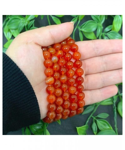 8mm Natural Round Gemstone Energy Power Crystal Beads Handmade Elastic Stretch Unisex Bracelet One Size Fits All carnelian $8...