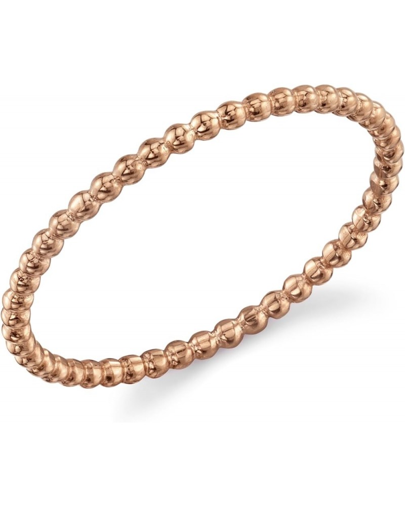 10k Solid Yellow or White or Rose Gold Ball Chain Beaded Eternity Thin Band Rose Gold $25.99 Bracelets