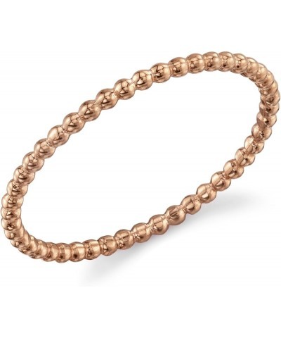 10k Solid Yellow or White or Rose Gold Ball Chain Beaded Eternity Thin Band Rose Gold $25.99 Bracelets