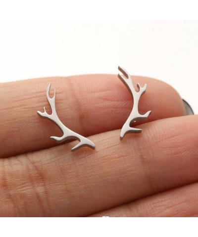 Cartoon Animal Deer Stud Earrings Small Snowflake Earing for Girls Stainless Steel Christmas Jewelry Women Earring antler ste...