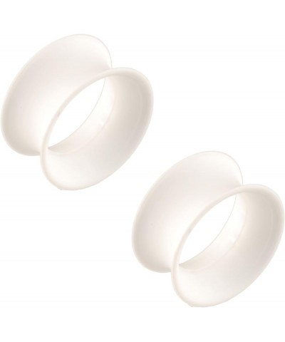 KAOS BRAND: Pair of White Silicone Double Flared Skin Eyelets 3/4", 5/16" Wearable Length $21.09 Body Jewelry