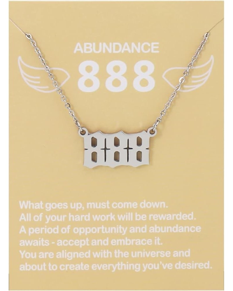 Angel Number Necklace with Message Card 111 222 333 444 555 666 777 888 999 Lucky Numbers Necklace Numerology Jewelry for Her...