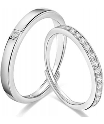 Couple Sterling Silver Ring Cubic Zirconia Wedding Ring Valentine's Day Gift Modern3 $10.91 Rings