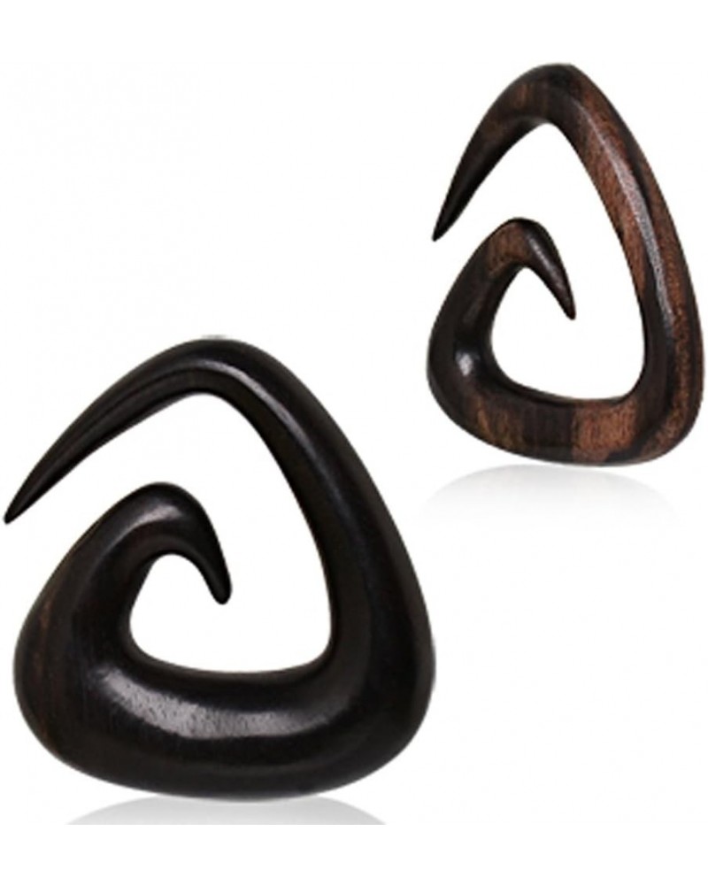 Organic Sono Wood Triangle Shaped Spiral Taper 8GA $13.49 Body Jewelry