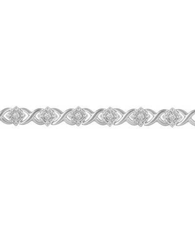 1/2 Carat tw Natural Diamond XO Tennis Bracelet in 925 Sterling Silver $38.94 Bracelets