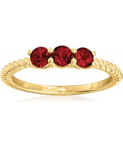 0.30 ct. t.w. Garnet 3-Stone Pinky Ring in 18kt Gold Over Sterling. Size 5 $29.44 Rings