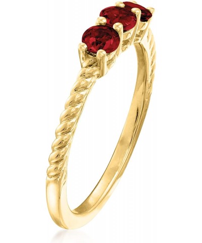 0.30 ct. t.w. Garnet 3-Stone Pinky Ring in 18kt Gold Over Sterling. Size 5 $29.44 Rings