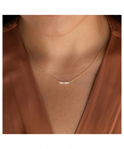 Gold Necklace for Women,Dainty Gold Necklaces 14k Gold Plated Diamond Necklaces Cute CZ Solitaire Choker Necklaces for Women ...