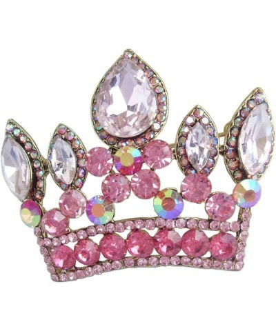 Sindary Classic 2.56" Bride Crown Brooch Pin Pendant Austrian Crystal BZ5050 Gold-Tone Pink $10.77 Brooches & Pins