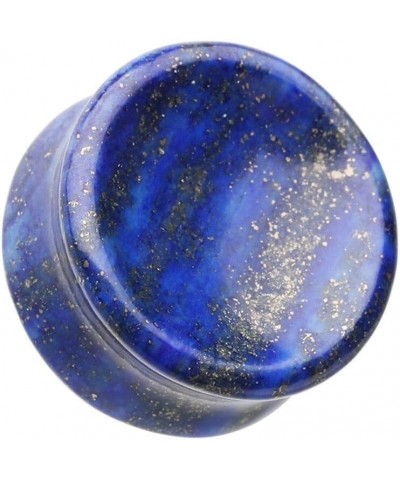 Concave Lapis Natural Stone Double Flared Ear Gauge WildKlass Plug 1/2" (12.5mm) $8.82 Body Jewelry