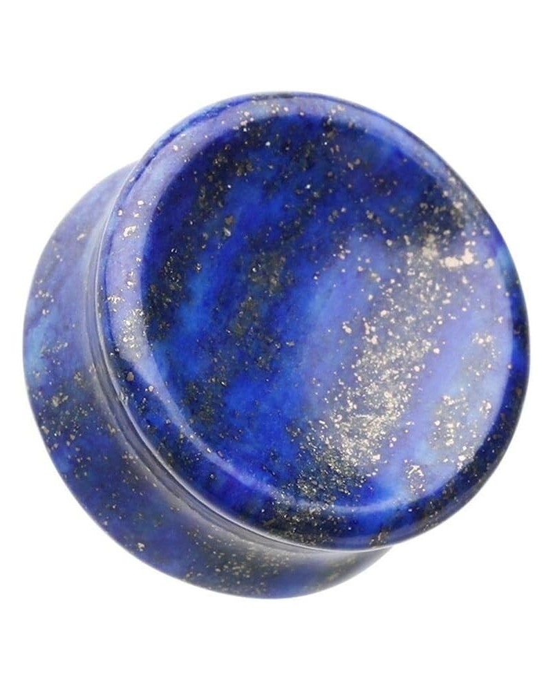 Concave Lapis Natural Stone Double Flared Ear Gauge WildKlass Plug 1/2" (12.5mm) $8.82 Body Jewelry