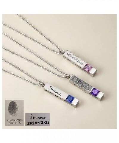 Custom Urn Necklaces for Ashes - Cremation Jewelry with Birthstone Crystals Name Necklace Pendant Personalized Memorial Keeps...