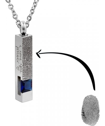 Custom Urn Necklaces for Ashes - Cremation Jewelry with Birthstone Crystals Name Necklace Pendant Personalized Memorial Keeps...