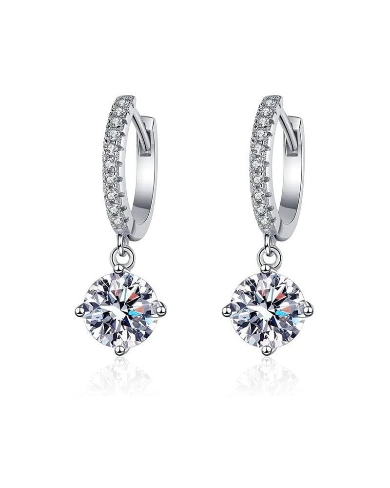 1.0 Carat 14K Gold Moissanite Hoop Earrings,Timeless Moissanite Huggie Earrings,Fashion Gift for Her 0.5CT 14k gold $67.73 Ea...