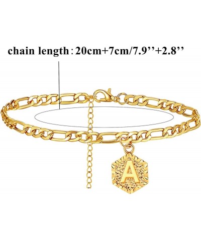 Delicate Female Foot Chain 26 Letters Single Layer Hexagons Anklet Jewelry Anklet 26 Initial Anklet Bracelets For Women Lette...