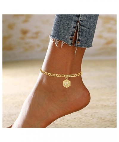 Delicate Female Foot Chain 26 Letters Single Layer Hexagons Anklet Jewelry Anklet 26 Initial Anklet Bracelets For Women Lette...