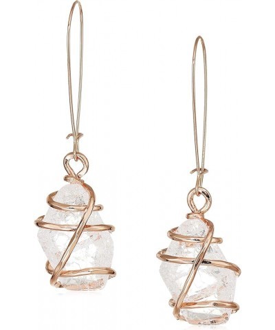 Caged Stone Dangle Earrings CRYSTAL One Size $13.26 Earrings