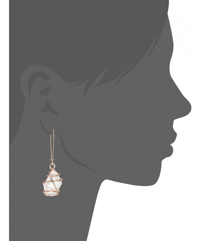 Caged Stone Dangle Earrings CRYSTAL One Size $13.26 Earrings