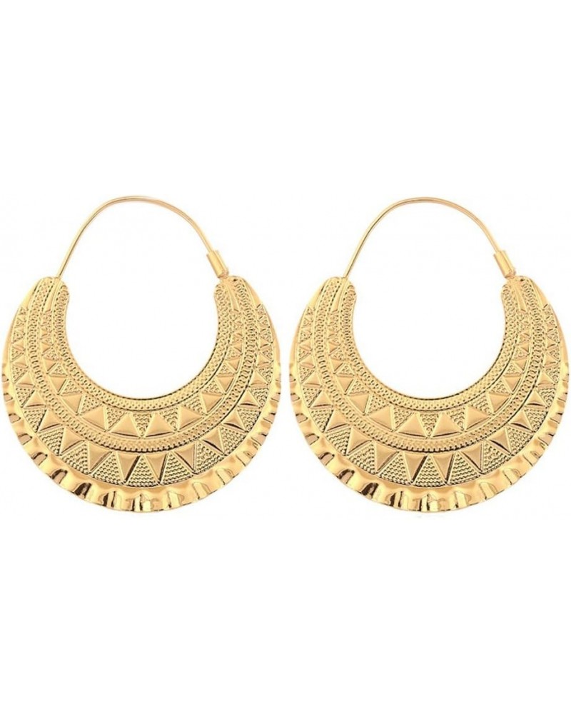 18K Gold Plated Irregular Hoop Earrings for Ethiopian/Arab/Inidan/Nigerian Women Party Jewelry Gold $8.99 Earrings