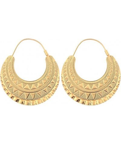 18K Gold Plated Irregular Hoop Earrings for Ethiopian/Arab/Inidan/Nigerian Women Party Jewelry Gold $8.99 Earrings